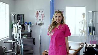 The nurse casually enjoys tasting the doctor's sensitive spots in this steamy encounter.