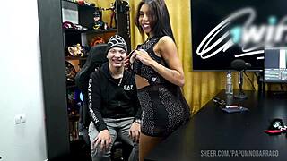 ruan felt excited while bibi griffo danced playfully on his lap during the fun podcast chat