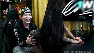 ruan felt excited while bibi griffo danced playfully on his lap during the fun podcast chat