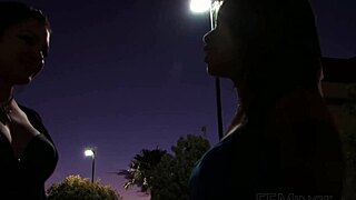 Naughty lesbians including a blonde mature and redhead teen enjoy fingering licking orgasms with toys in steamy threesome session.