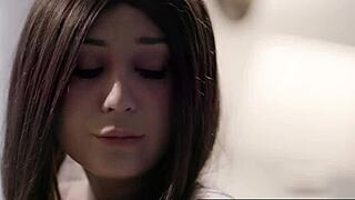 naughty jojo kiss gives a sloppy bj then rides cock in cowgirl with deepthroat and facial cumshot