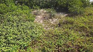 Outdoor adventure with deep blowjob and hot action.