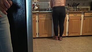 Turkish amateur with big ass flashes and gives handjob after catching guy masturbating