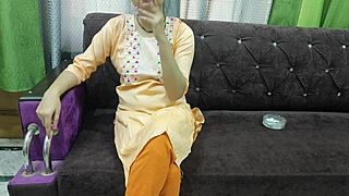 Hindi couple gets romantic as boyfriend sweetly convinces girlfriend for their first intimate time together ❤️ with loving mood and passion!