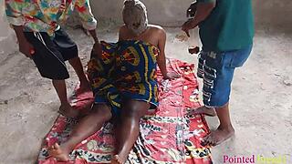 Two Big Black Cocks Pamper Big Ass Wife to Erotic Group Sex in Garden