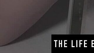 kinky blonde teen showers in her own pee. then she masturbates with fingering and clit play.