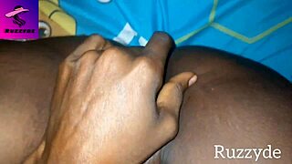 She touches her unwashed creamy early morning pussy in the garage. Ruzzyde gropes and masturbates there.