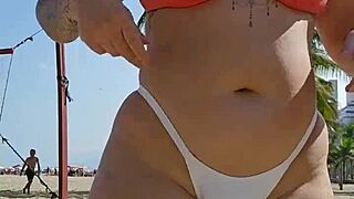 I'm Recording Video On The Beach And Teasing All The Guys Around