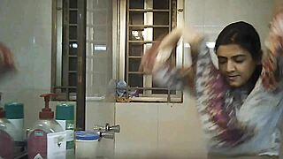 Hidden Shower Spy on Indian BBW with Big Tits