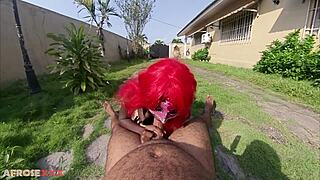 Red Hair African Big Ass Slut Fucked Hard in Backyard Like Dirty Secret