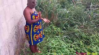 Two Big Black Cocks Pamper Big Ass Wife to Erotic Group Sex in Garden