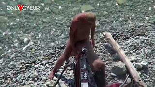 beach voyeur catches tanned slut wife flashing and fucking outdoors