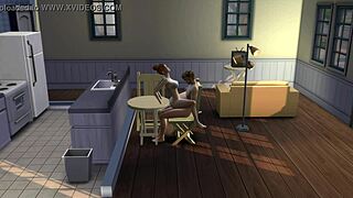 Nude girl rides friend like a horse on desk