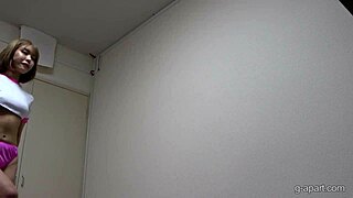 Ayame nogi strips naked from tight gym uniform at 18+!