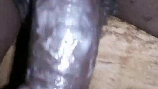 Bigblackie grabs his massive black cock for a private shave and intense solo masturbation session