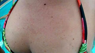 Husband Films His Wife Playing Outdoor With Two At Public Hotel Pool Karina And Lucas