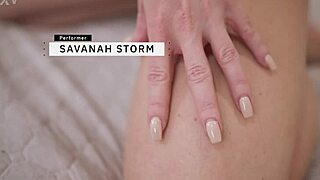 Savanah storm gets pounded by a monster cock in lingerie, riding cowgirl and missionary with deepthroat and handjob until a fat cumshot covers her curvy brunette body in a well deserved facial.