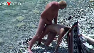 beach voyeur catches tanned slut wife flashing and fucking outdoors