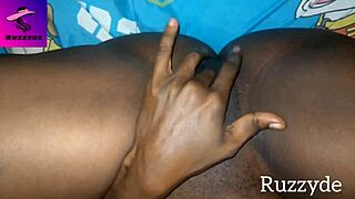 She touches her unwashed creamy early morning pussy in the garage. Ruzzyde gropes and masturbates there.