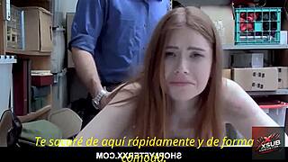 Redhead Teen 18+ Caught Shoplifting Gets Fucked Hard With Spanish Subtitles
