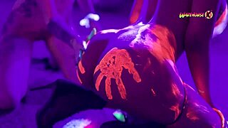 neon party gets wilder... girls fuckin and screamin with pleasure all over the place!