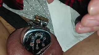 crossdressing guy uses anal machine for intense solo assfucking session