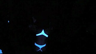 in a casual narrative, scarlett johnson dives into blacklight sex from a pov angle for the second time