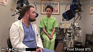 Watch this curly Latina freshman nurse Sandra Chappelle force a Hitachi orgasm on her patient in hospital solo scene 😏