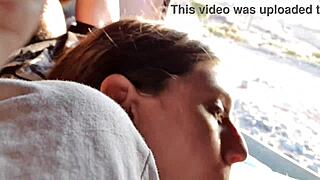 Teen 18+ pisses publicly and delivers risky blowjob during camping trip