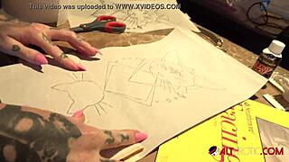 behind scenes tattooed slut sully savage skinny tits monster cock fun!