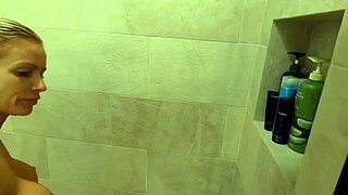 Friends hot wife catches spying demands shower creampie fuck