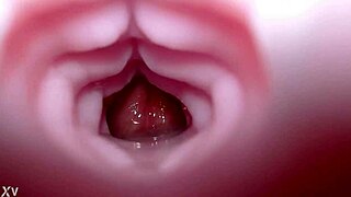 Quickie creampie for Emelie with the bad dragon toy and sound