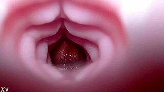 Quickie creampie for Emelie with the bad dragon toy and sound