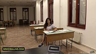 I love behind the scenes with curvy college coed Francesca DiCaprio in rough sex exam