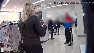 I love watching this young sexy girl masturbate in public Czech shop