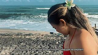 Lost Beach Girl Gets Intense Fucking From Amateur Tourist Guide With Cum Finish