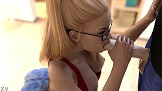 Hot Blonde Girl Sucks Big Cock And Swallows Cum In Mouth During Intense Blowjob Handjob Game