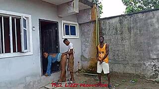 Raw Fucking Neighbors Outside On Rainy Day