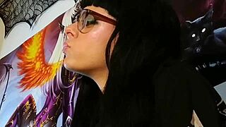 asmr kisses from petite goth girl with glasses in hungarian european style
