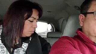 Wife fucked hard by stranger in backseat while husband drives our car
