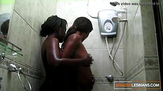 i love this romantic african couple making out in the shower with passionate lesbian fingering and pussy licking