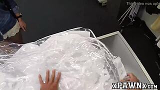 Big Booty Babe Sells Her Slit To Deviant Pawnbroker In Office With Hidden Cam Voyeur Action