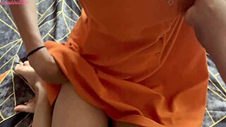 Desi CUTE PUSSY Asian girl RIDES tight in outdoor public foreplay session