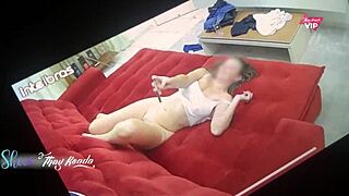 Wife Caught Cheating with Friend on Home Sofa by Cuckold Husband Security Camera