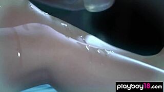 Brunette teen Jessica Rex gives softcore massage to naked girlfriend Jennifer Jacobs with passion