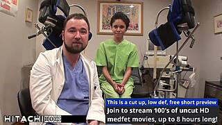 Watch this curly Latina freshman nurse Sandra Chappelle force a Hitachi orgasm on her patient in hospital solo scene 😏