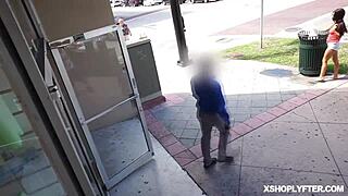 Shoplyfter Rides Hard On LP Officer's Cock Bouncing Her Tight Pussy Wildly!