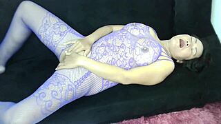 thaiger moans rubbing her big tits solo