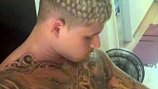 Oh Wow, My Buddy and I Pound Our 45-Year-Old Brazilian Tattooed Neighbor Until She Can't Take More!