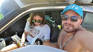 Teen 18+ pisses publicly and delivers risky blowjob during camping trip